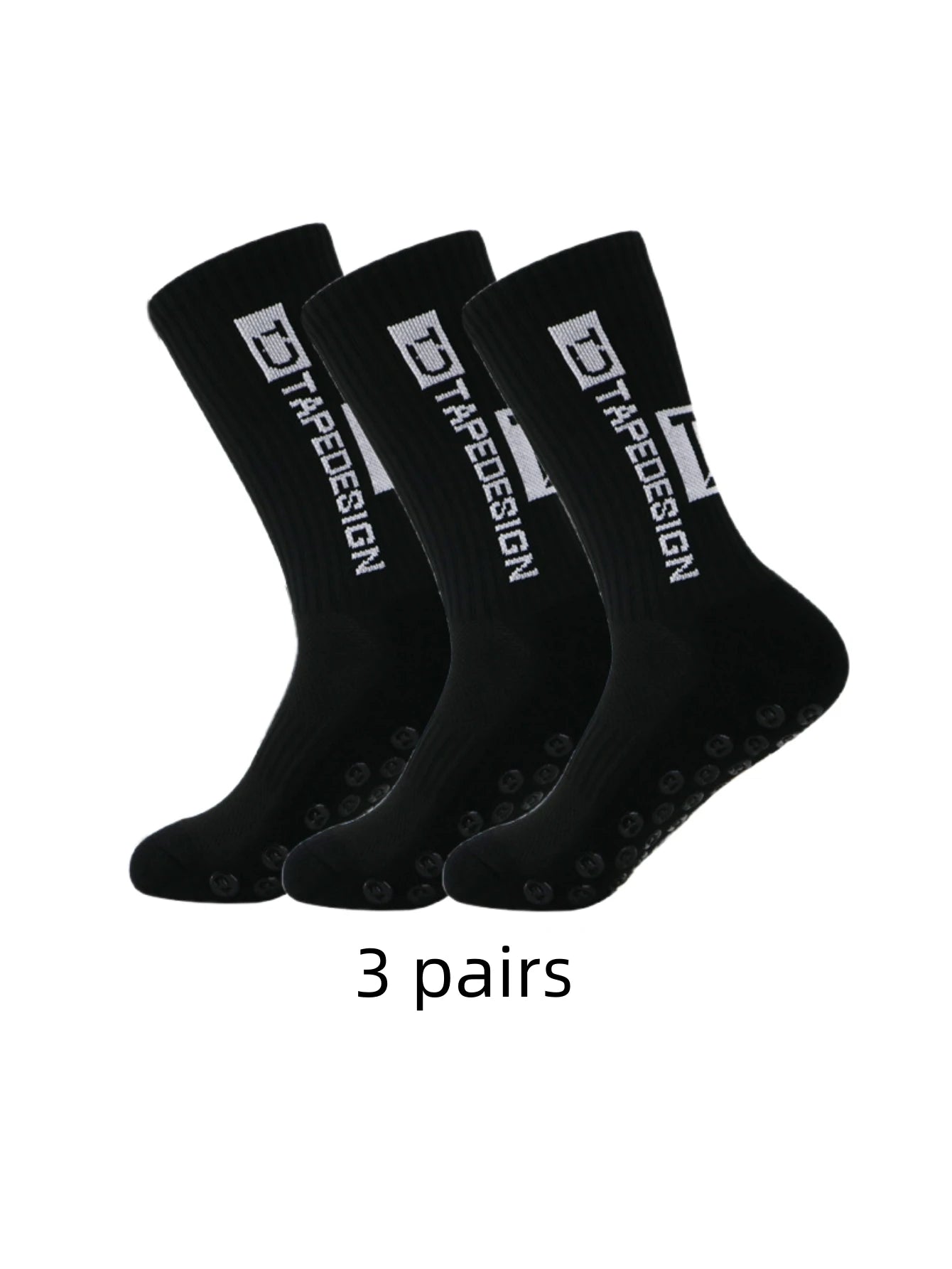3 pairs of TC anti slip football socks with adhesive points and sports socks