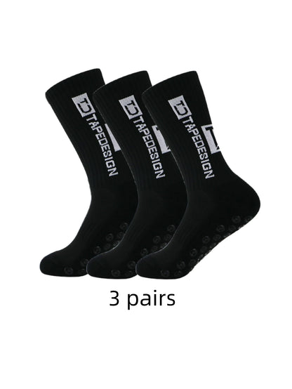 3 pairs of TC anti slip football socks with adhesive points and sports socks