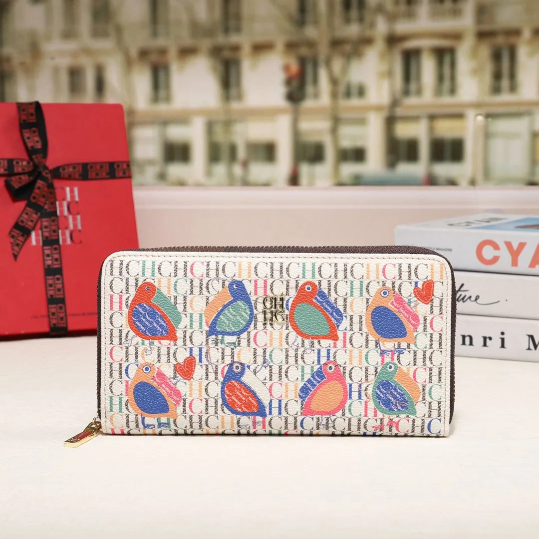 CH Premium Folding Printed Monogrammed Design High Quality Luxury Women's Handbags Square Wallet Classic Vintage Design Fashion