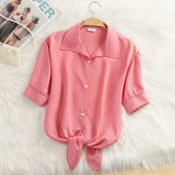 2025 New Women's Tops Fashion Women Summer Chiffon Blouse Short Sleeve Casual Shirt White Ropa Mujer Blusas Feminino