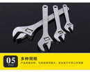 Adjustable Wrench Large Openin Long Handle Universal Spanner Clamp Wrench CR-V Steel Mechanical Workshop Hand Repair Tools