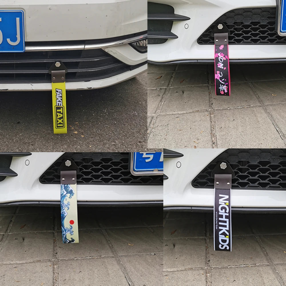 Correa de remolque colgante para coche con cultura de carreras JDM, cuerda de remolque, cinta, parachoques, accesorios para NOS HKS Initial D
