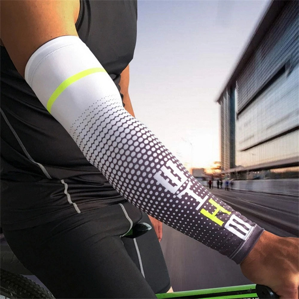 1 Pair Unisex Cycling Running Sports Sleeve Arm Cooling Sleeves UV Sun Protection Cuff Cover Protective Elastic Arm Sleeves New