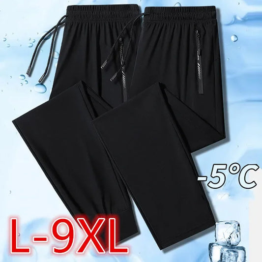Calça casual masculina plus size 9xl 100-150kg, calça de moletom esportiva solta, tamanho grande, cintura elástica, esporte, corrida, academia