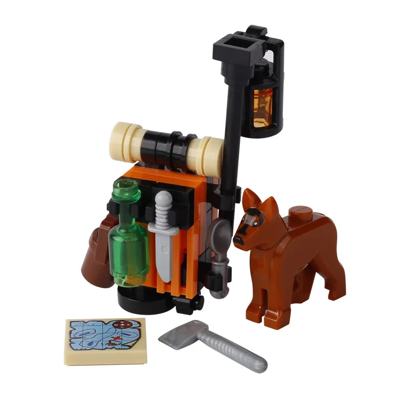 MOC Notice Board Building Blocks Bee Farm Fountain Bonfire Stove Medieval Town Street View Water Wall Bridge Road Sign Brick Toy
