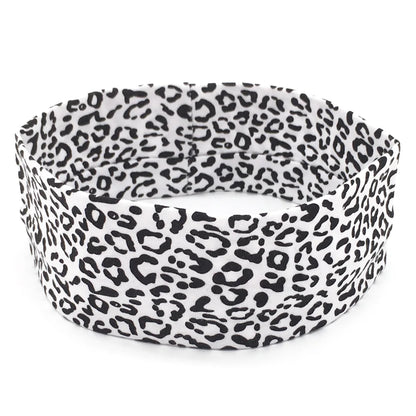 Fashion Leopard Print Sports Headband Yoga Headband Women Fitness Elastic Cotton Sweat Absorbing Headscarf  Athletic Headwear