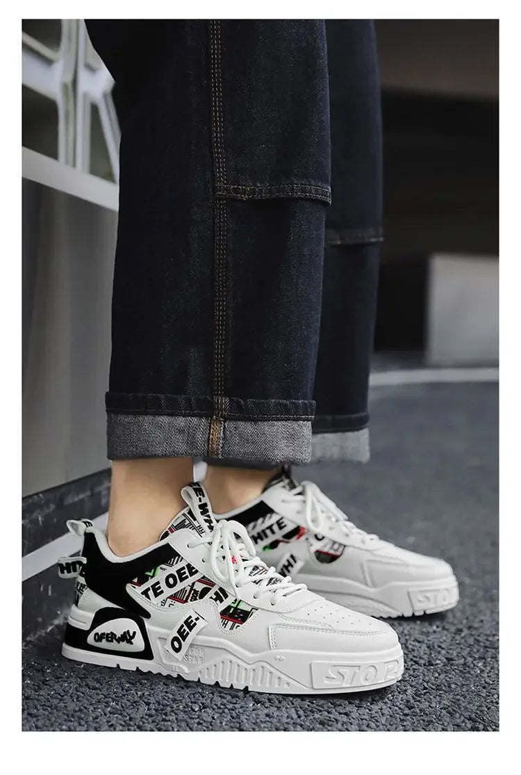 Casual Fashion Leather Sneakers New Skateboard Men's Shoes Outdoor Running Sports Shoes Hiking Tennis Platform Luxury Footwear
