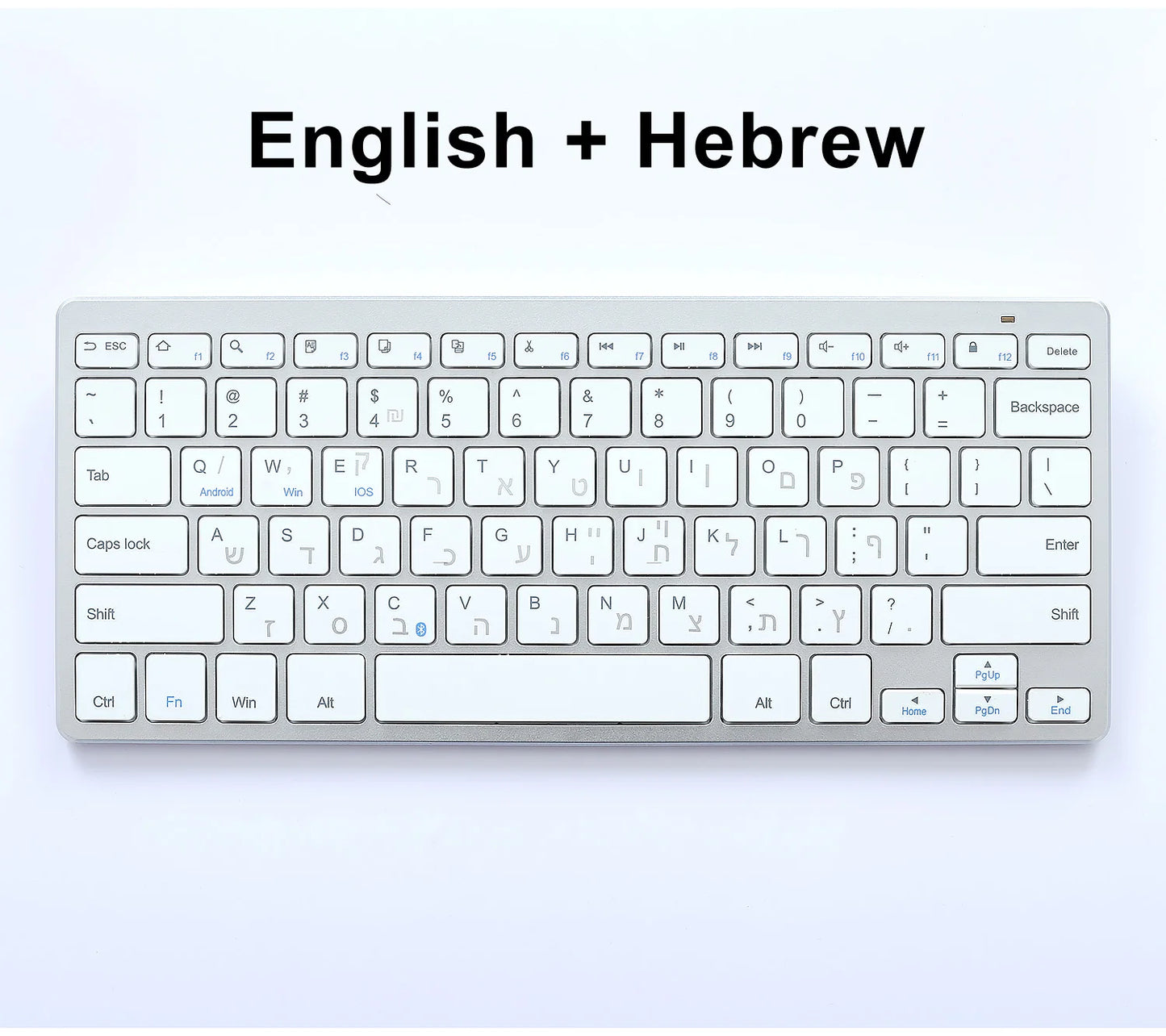 Bluetooth Keyboard Mini Ultra Thin Portable Wireless Keyboard Spanish Russian Layout for Tablet/iPad/Laptop/Phone