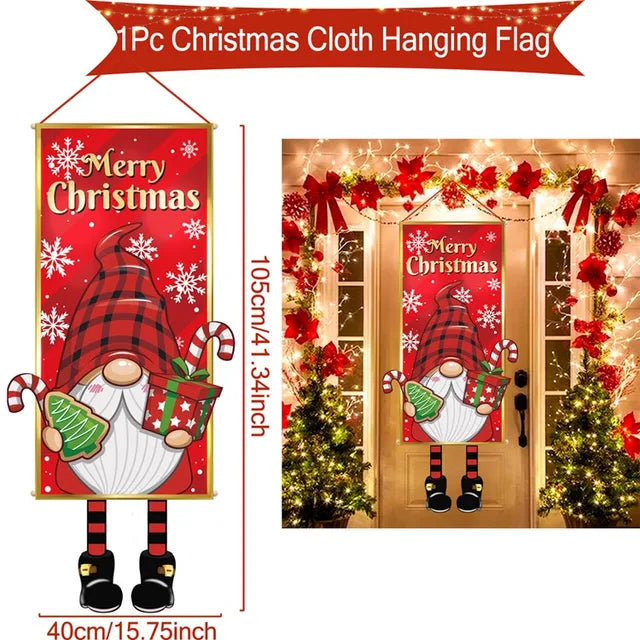 Pancarta colgante de Papá Noel, adornos navideños para el hogar, regalos de Año Nuevo 2023 y 2024 