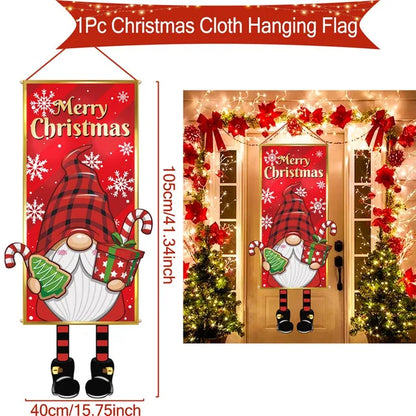 Pancarta colgante de Papá Noel, adornos navideños para el hogar, regalos de Año Nuevo 2023 y 2024 