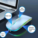 Bluetooth Mouse for Asus ZenBook 14 UX433 Vivobook Flip 14 12" M420 R211 Laptop PC Wireless Mouse Rechargeable Mute Gaming Mouse