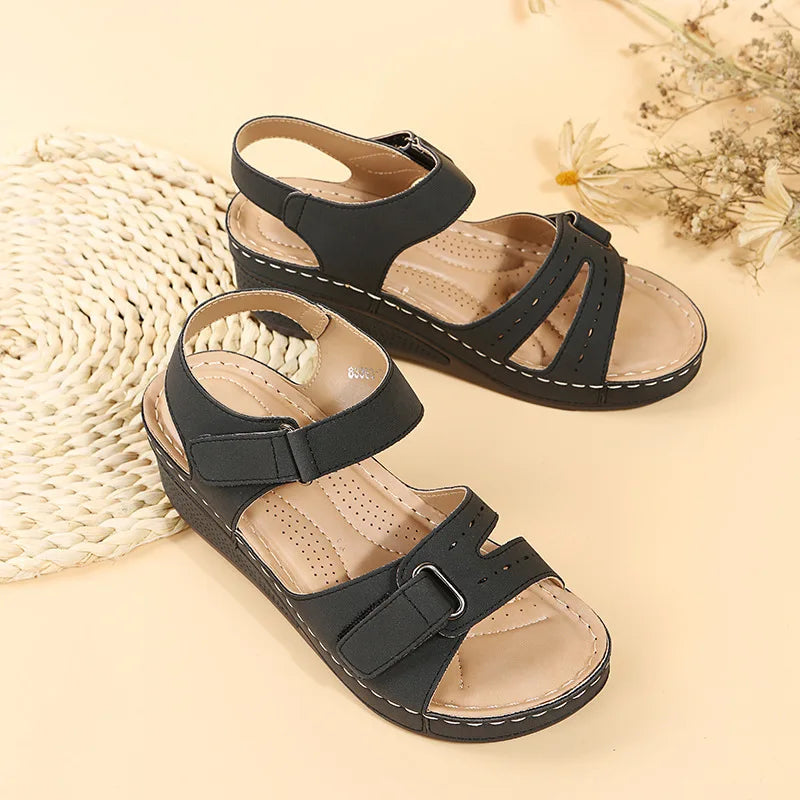 Summer Women Sandals Vintage Roman Sandals Female Fashion Non-Slip Beach Shoes Open Toe Walking Women Shoes