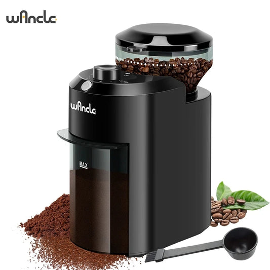Wancle Electric Burr Coffee Grinder Adjustable Conical Burr Mill for Coffee Beans with 28 Precise Grind Settings 220V/120V