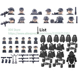 Military Special Forces Action Figure Building Blocks Ghillie Suit Weapons Sniper SWAT Ghost KSK Police Bandit Boy Toy Gift F029
