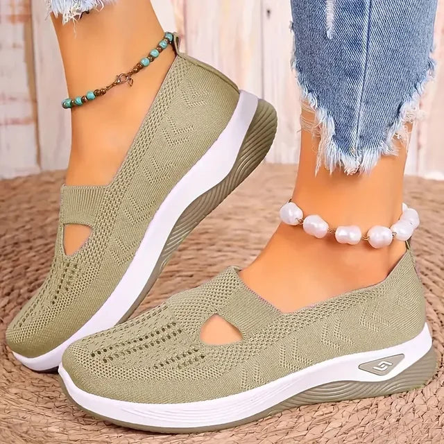 Women's Solid Color Breathable Sneakers, Soft Sole Shoes, Lightweight Shoes, Mesh Casual Shoes 
