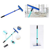 2-in-1 Telescopic Window Glass Cleaner Wiper Long Handle Sponge Brush Window Mop Squeegee Wiper Cleaning Tool