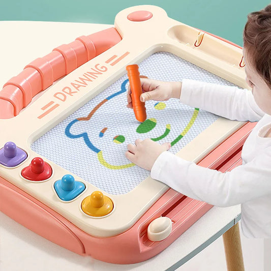 Prancheta de Desenho Infantil com Temática de Desenho Animado – Brinquedo Educativo Montessori: Lousa Magnética para Escrita e Desenho