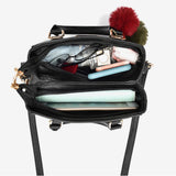 Trendy Leather Handbags Large Capacity Open Pocket Shoulder Bag Polyester Cotton Messenger Bag
