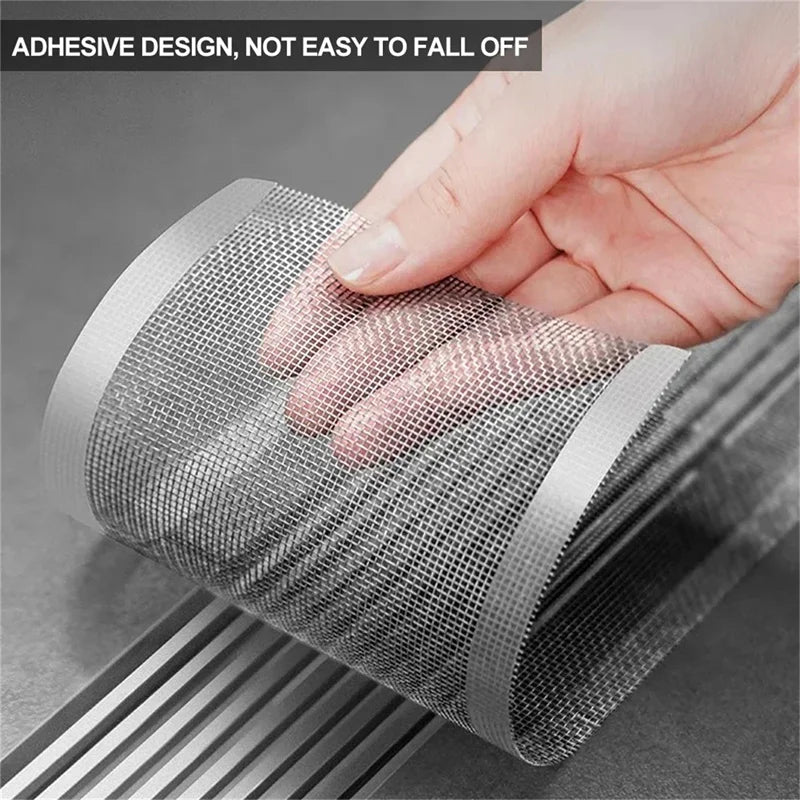 Recogedor de pelos autoadhesivo para desagüe de ducha, cortable, malla desechable, para fregadero de cocina y baño