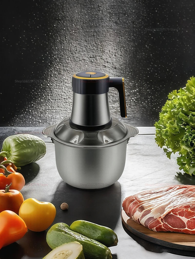 5L Electric Meat Grinder Stainless Steel Food Processor Chopper Kitchen Utensils Vegetable and Fruit Chopper Kitchens Utensil