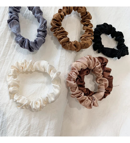 3/5/6Pcs Elegant Ponytail Holder Rubber Band Elastic Hairband Hair Accessories Silk Satin Scrunchies Women Solid Color Hair Rope