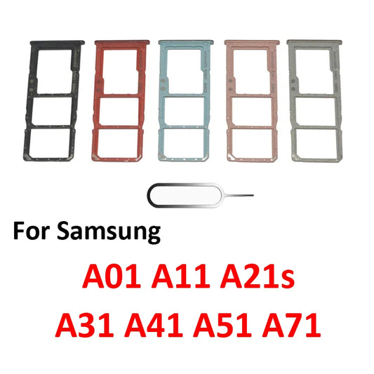 Ranura para bandeja de tarjeta SIM para Samsung Galaxy A01, A11, A21s, A31, A41, A51, A71, 4G, 5G, soporte para cajón de chip de tarjeta SIM y Micro SD