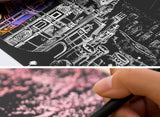 2 Sheets Scratch Paper Art Kit DIY Craft World Landmarks Animals City Scene Stylus Drawing Toy Adult Stress Relief Creative Gift