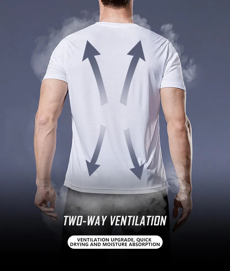 Long and Short-Sleeved T-Shirt Fitness Sports Tops Morning Running Ice Silk Quick Dry Outdoor Mountaineering Gym Clothing Men