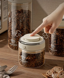 500/1100/1700 Coffee Beans Vacuum Sealed Tank Glass Food Storage Jars with CO2 Valve Household Moisture-proof Airtight Container