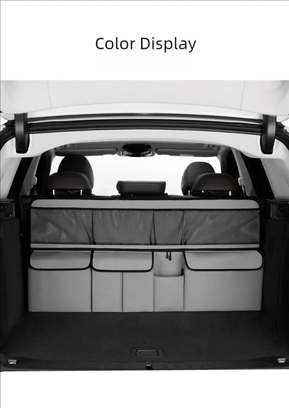 Car trunk storage bag SUV car seat back hanging bag Multi functional storage mesh bag Car interior storage items