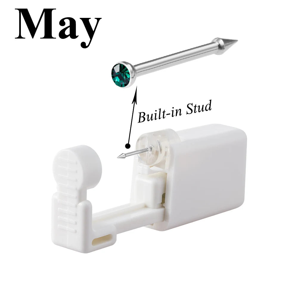 1 Unit Disposable Safe Sterile Piercing Unit For CZ Nose Studs Piercing Gun Piercer Tool Machine Kit Earring Stud Body Jewelry