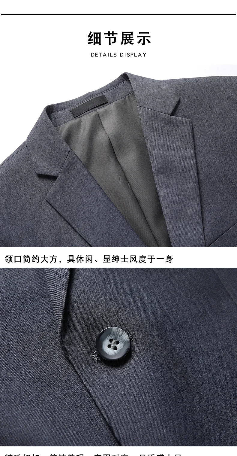 Suit Boutique Men's Fashion Business (Blazer+ Vest + Trousers) Gentleman's Wedding Casual Professional Formal Suit 3 Piece M-6XL