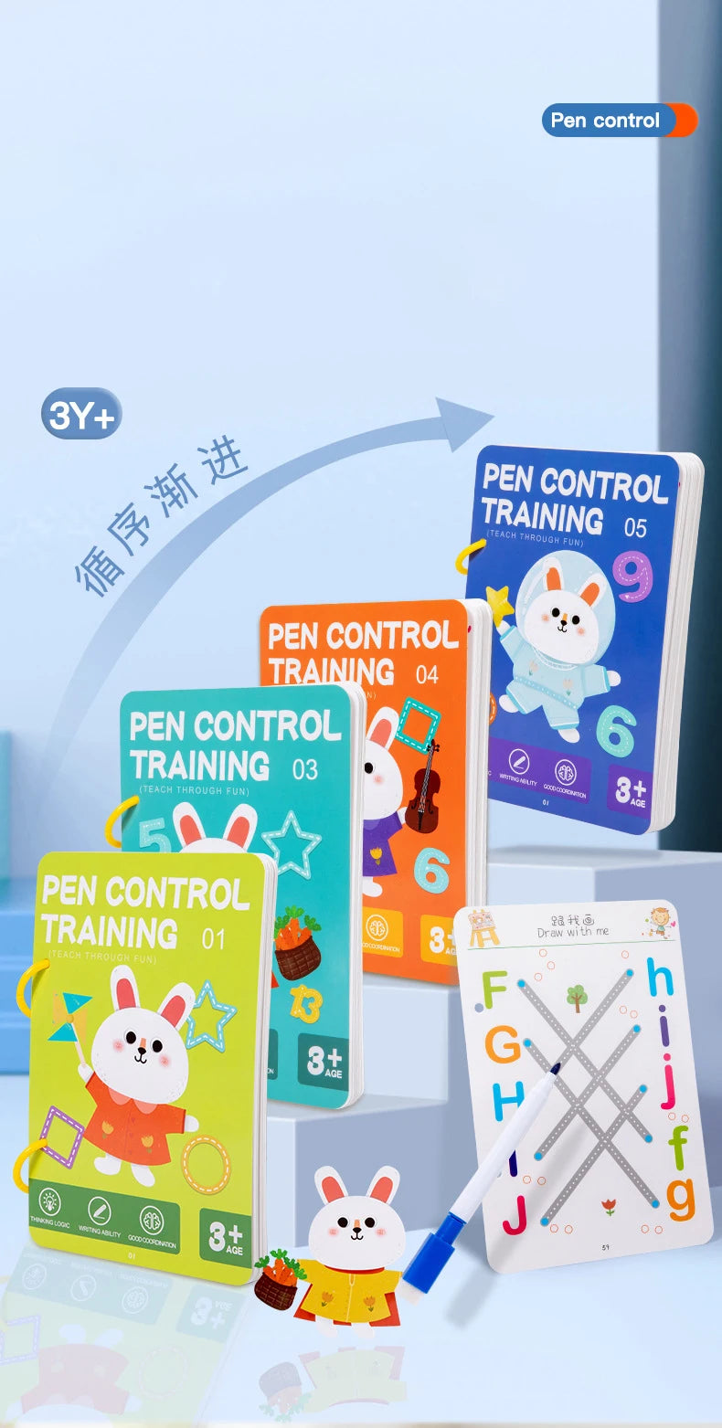 Magical Tracing Workbook Children Montessori Drawing Book Education Reusable Magic Practice Copybook Pen Control Training Book