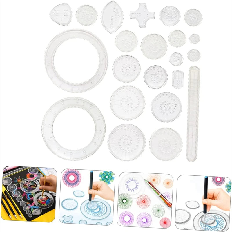 22/4/1PC Spirograph Ruler Drawing Scratch Painting Toys Interlocking Gears Wheels Painting Drawing Accessories Educational Toy