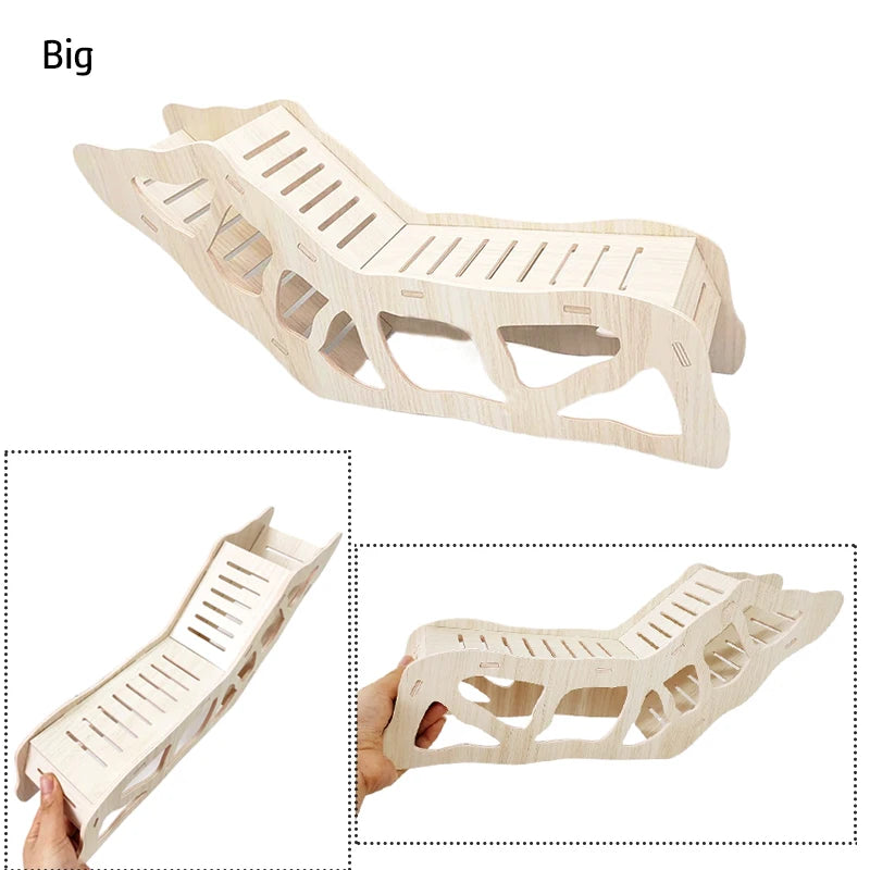 Hamster Wooden Hideout Cave Toy for Dwarf Hamsters Golden Bears Hideaway House with Peekaboo Design Small Animal Cage Accessories