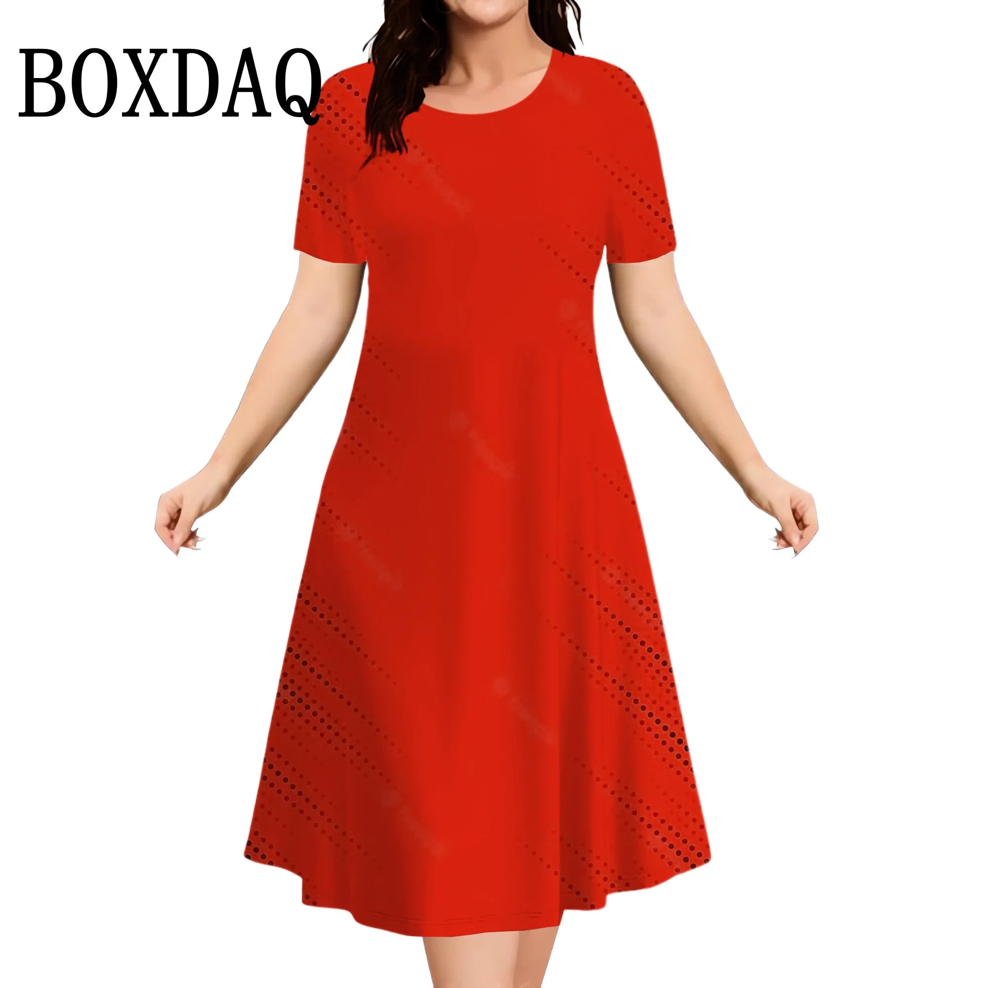 Summer Women's Polka Dot Printed Dresses Casual Fashion Plus Size Short Sleeve Dress Loose Big Sizes Women Party Mini Dress 2025