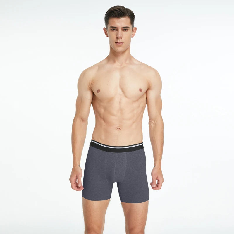 Men's Cotton Boxer Long Leg Underwear Seamless Sexy Man Shorts Breathable Panties Sports Underpants Men
