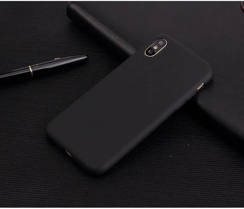 Funda de TPU suave ultrafina de color caramelo para iPhone X, XR, XS, XS Max, color sólido simple