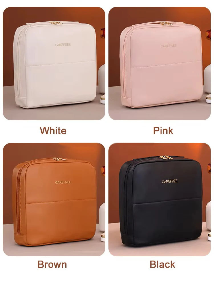 Professional Stand up Cosmetic Bag Large Capacity Travel Toiletry Organizer With Multiple Compartments Portable Storage Pouch