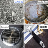 Durable Stone Frying Pan 28/26/24/20cm Wok Non-stick Pan Skillet Cauldron Induction Cooker Pans Pancake Egg Gas Stove Home