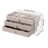 1 Piece High-Capacity Three-Layer Flannel Jewelry Box Drawer Jewelry Box Storage Earrings Necklace Ring