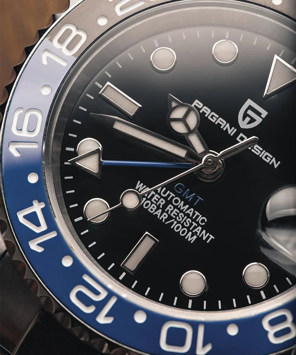 Relógio Masculino Mecânico de Luxo PAGANI DESIGN 2026 – Aço Inoxidável, Função GMT, Vidro de Safira – Marca de Alto Padrão