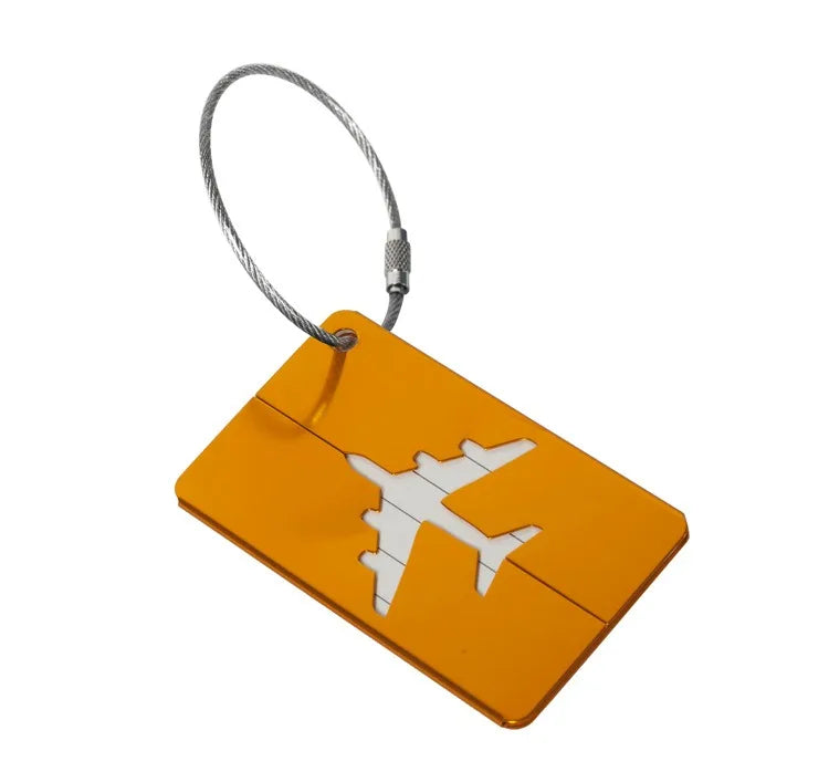 Aluminium Alloy Aircraft Luggage Tag with Name Travel Luggage Tag ID Card Anti-lost Solid Color Travel Accessories