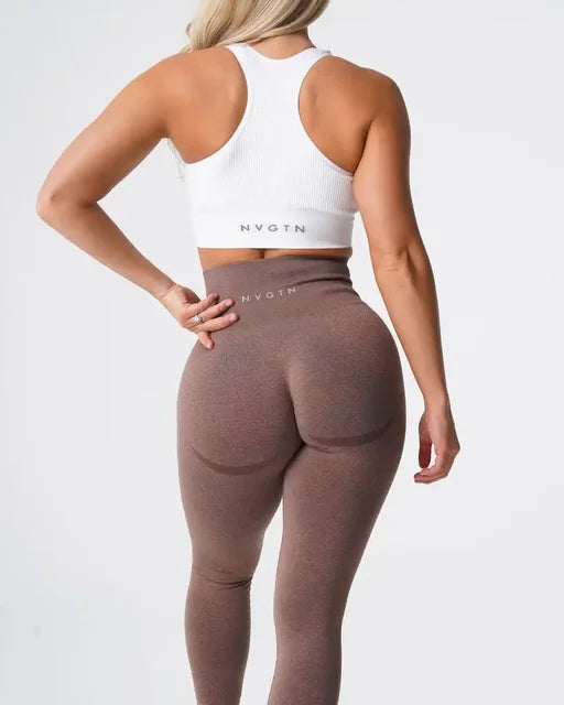 Nvgtn salpicado sem costura elastano leggings mulheres calças de treino macio roupas de fitness calças de yoga cintura alta ginásio wear