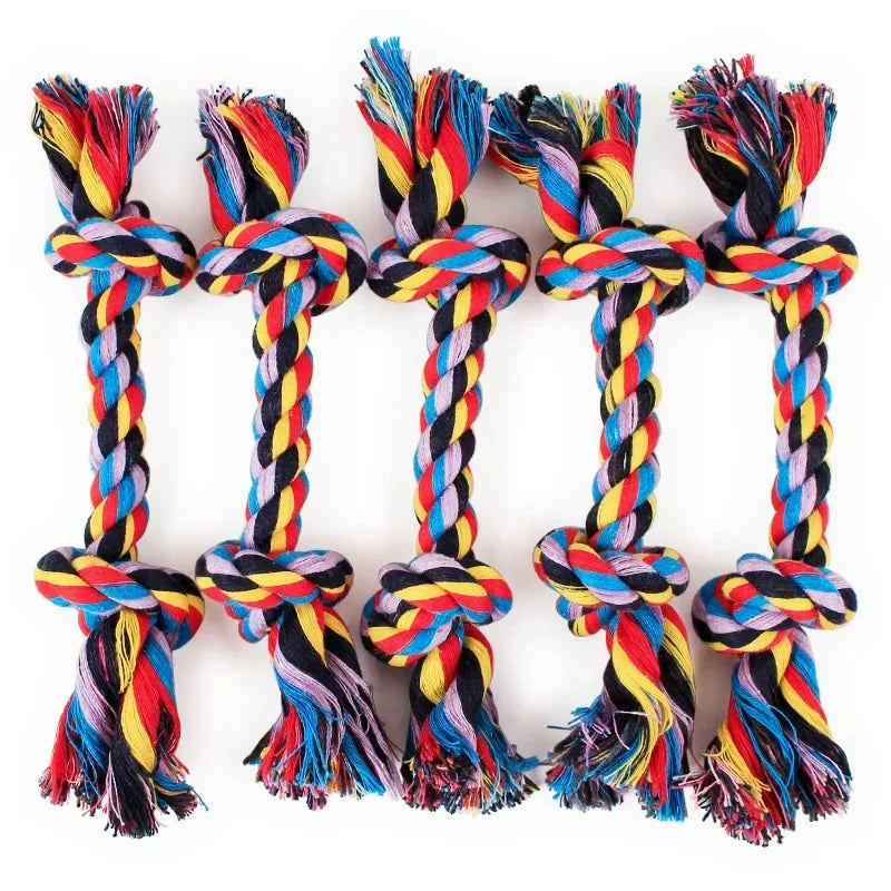 Brinquedo De Nó De Corda De Algodão Trançado Para Cães Mastigar Cachorro, Limpeza Dos Dentes, Osso, Produtos Pet, Durável, 24cm