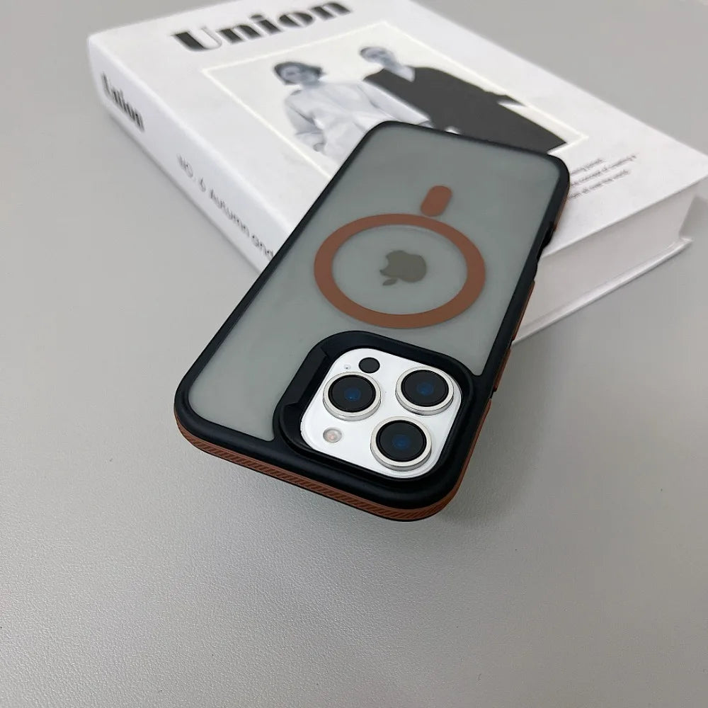 Luxury Magnetic Color Matte Translucent Armor Shockproof Case For iPhone 11 12 13 14 15 16 ProMax Magsafe Wireless Charge Cover