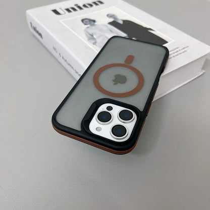 Luxury Magnetic Color Matte Translucent Armor Shockproof Case For iPhone 11 12 13 14 15 16 ProMax Magsafe Wireless Charge Cover