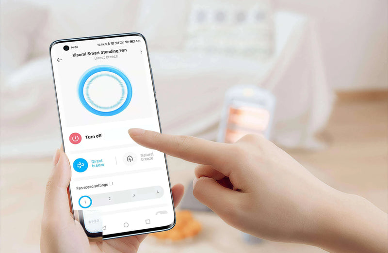 XIAOMI MIJIA Floor Fan,7 Blade,Adjustable wide-angle 90°,Home Fan For Living room,Support Connect MI HOME APP Wired Fan