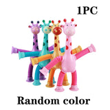 Suction Cup Toys for Kids, Pop Tubes, Stress Relief Squeeze Toy, Telescopic Giraffe Hand Toy, Sensory Bellows, Kids Gift, 4 Pcs, 12Pcs 