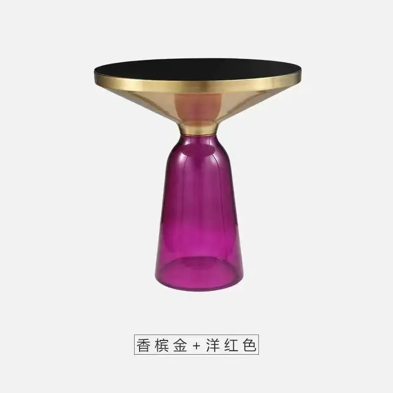 Artistic Glass Coffee Tables, Creative Design End Tables for Living Room , Stylish Accent Tea Table with Various Sizes & Colors
